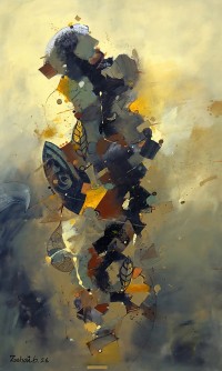 Zohaib Rind, 24 x 42 Inch, Acrylic on Canvas, Calligraphy Painting, AC-ZR-356